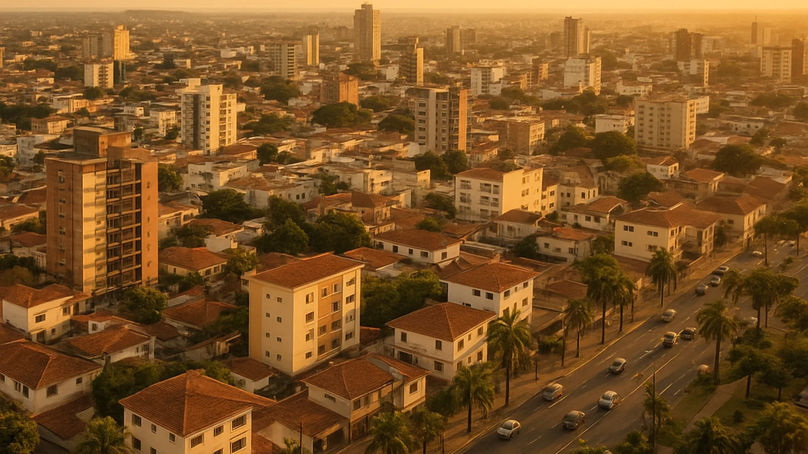 Paisagem urbana genérica representando Maceió