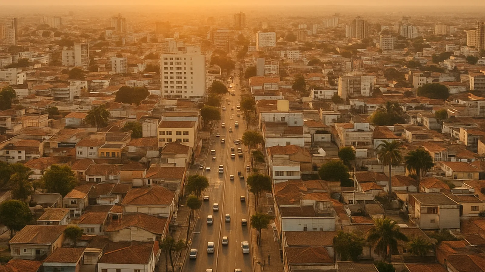 Paisagem urbana genérica representando Macapá