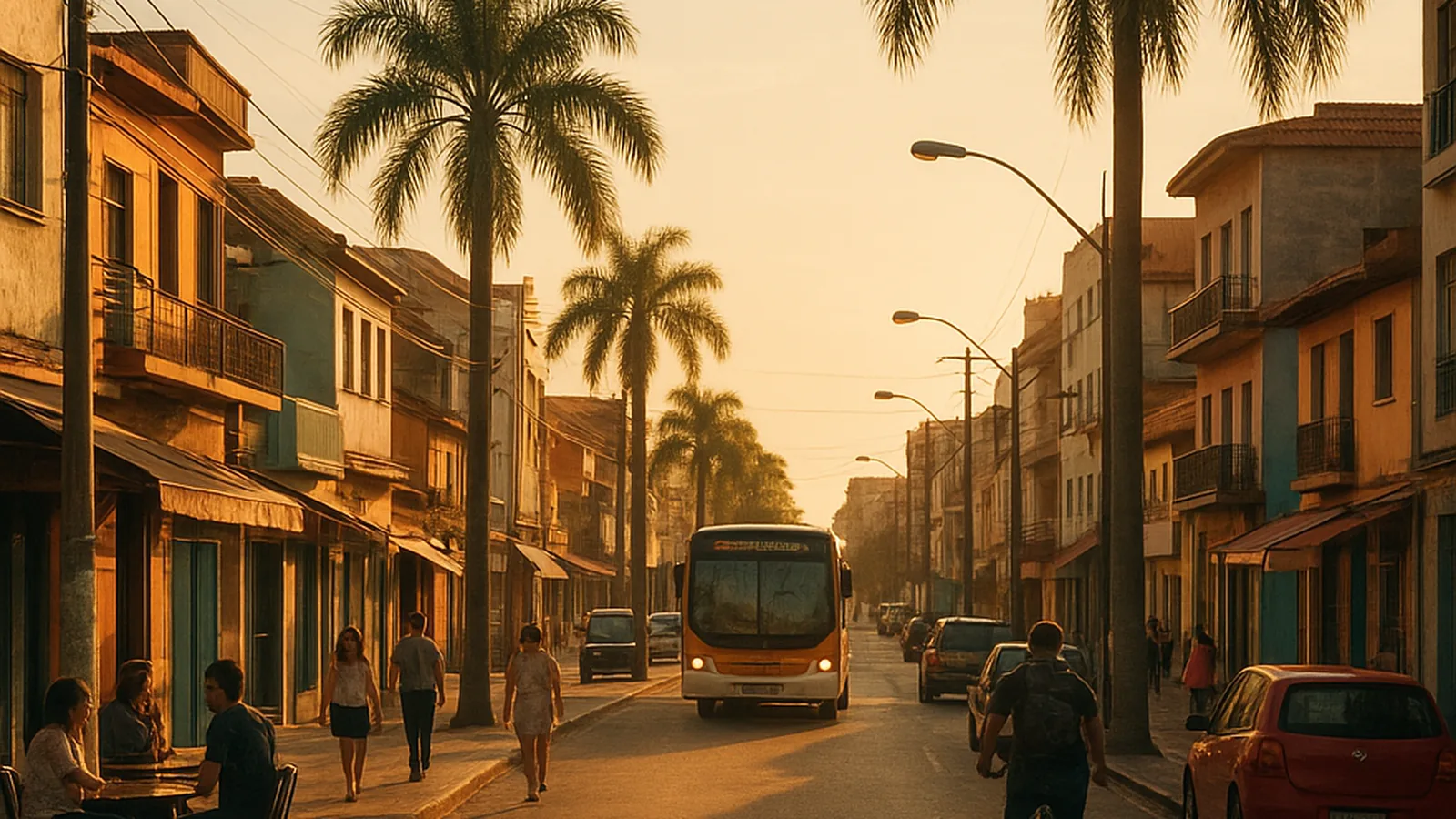 Paisagem urbana genérica representando Porto Seguro
