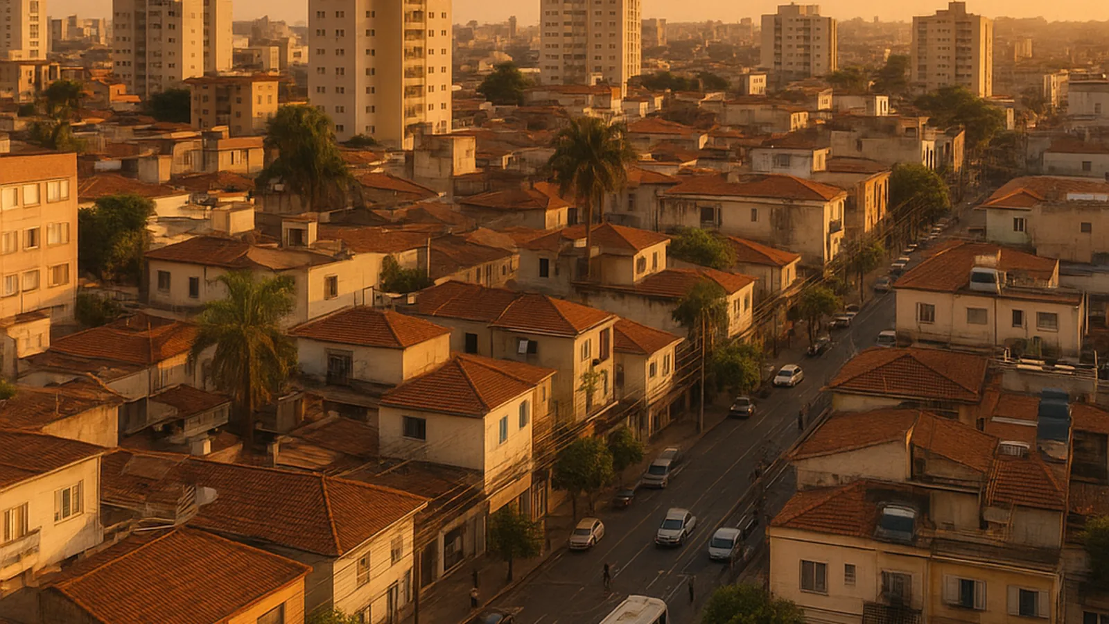 Paisagem urbana genérica representando Salvador