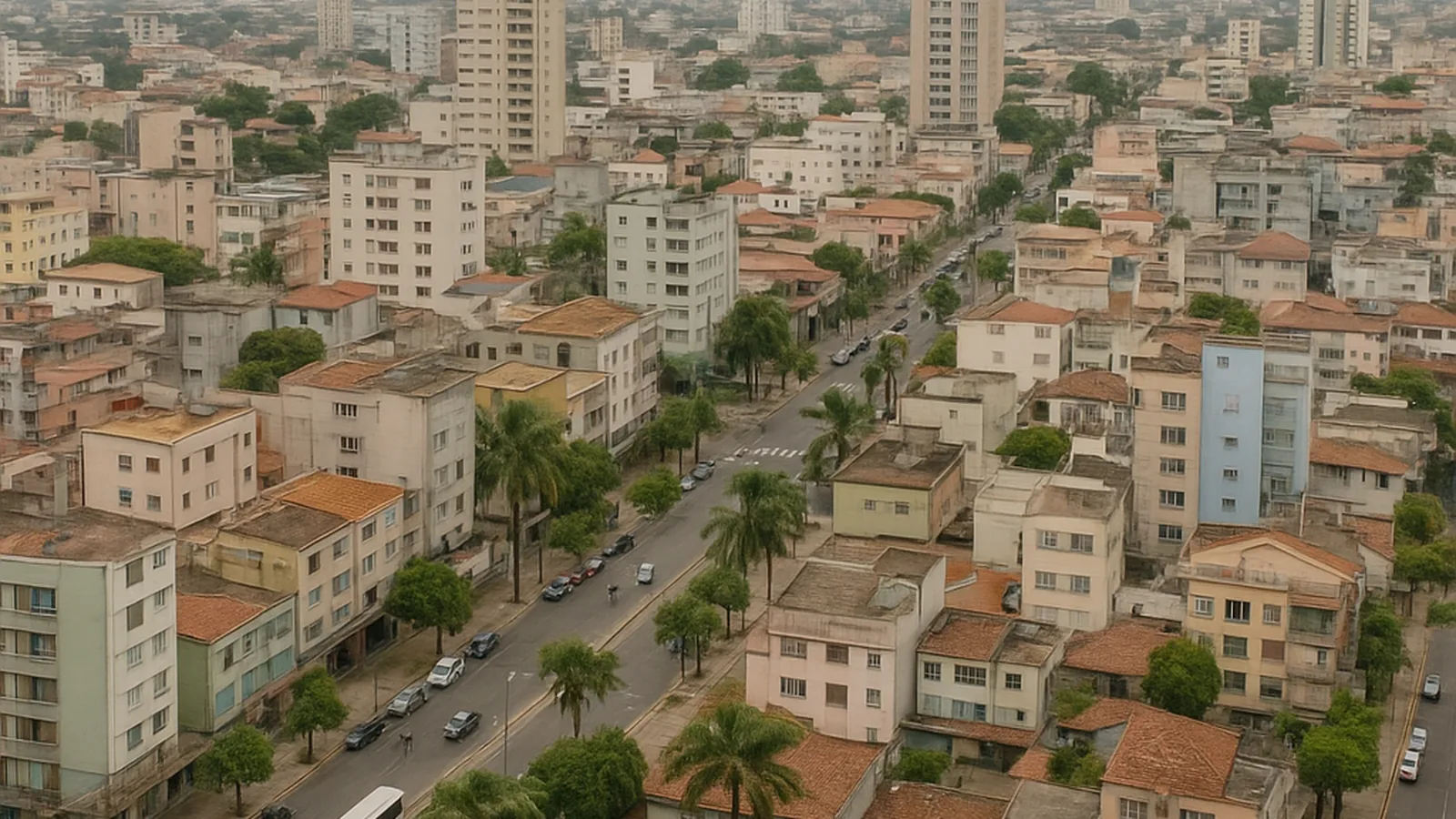 Paisagem urbana genérica representando Vila Velha
