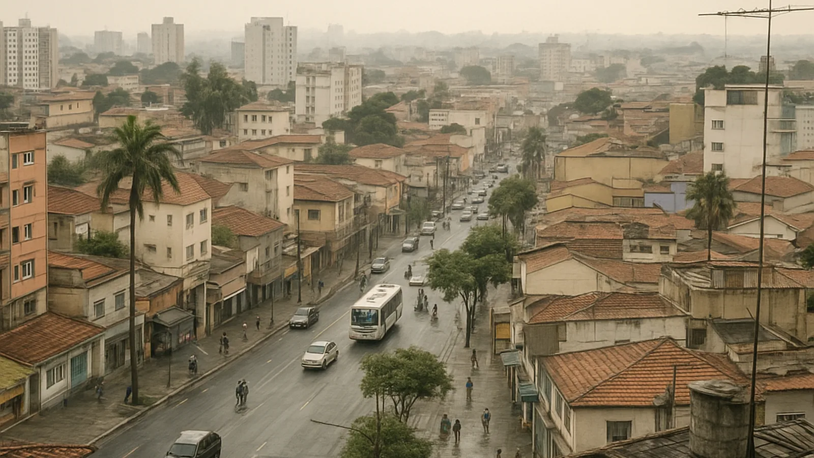 Paisagem urbana genérica representando Goiânia
