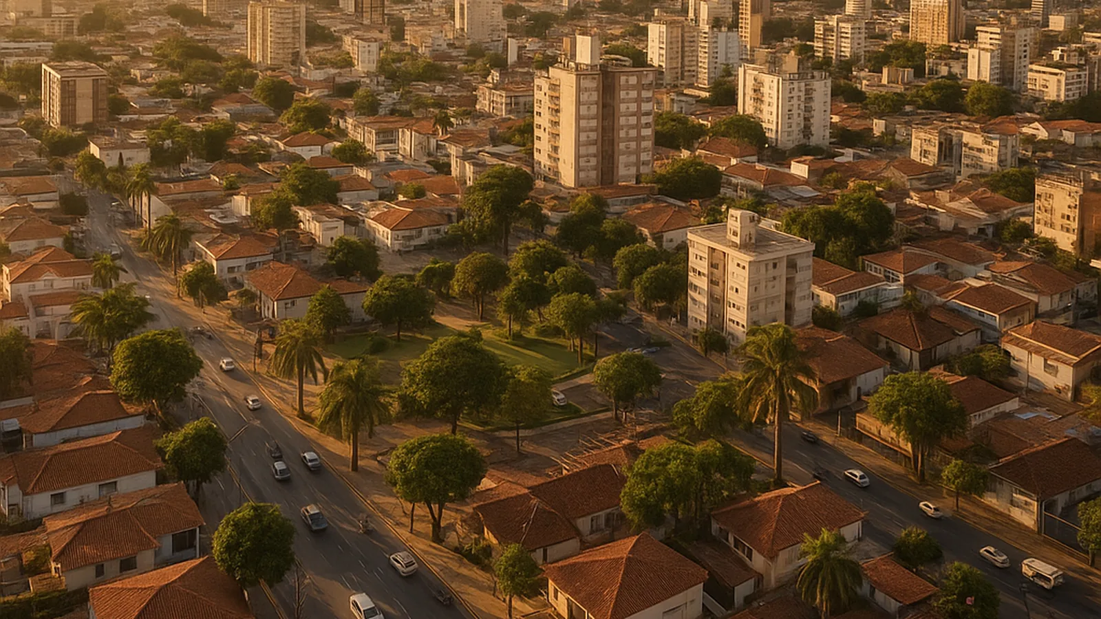 Paisagem urbana genérica representando Rio Verde