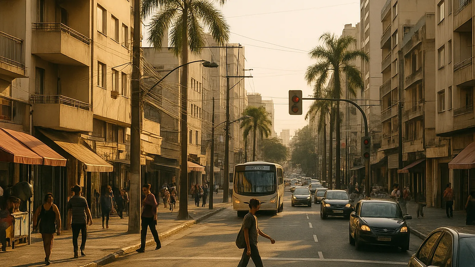 Paisagem urbana genérica representando São Luís