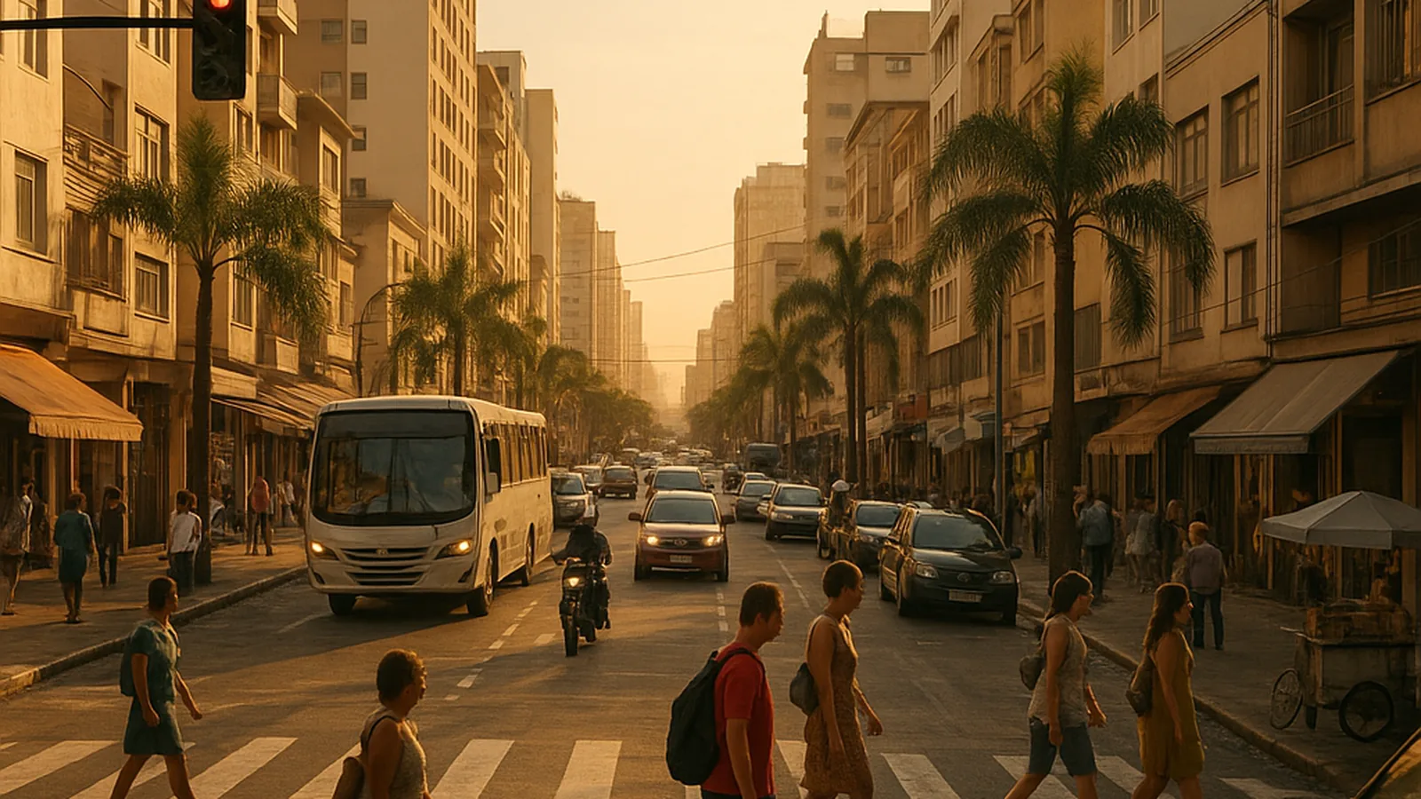 Paisagem urbana genérica representando Juiz de Fora