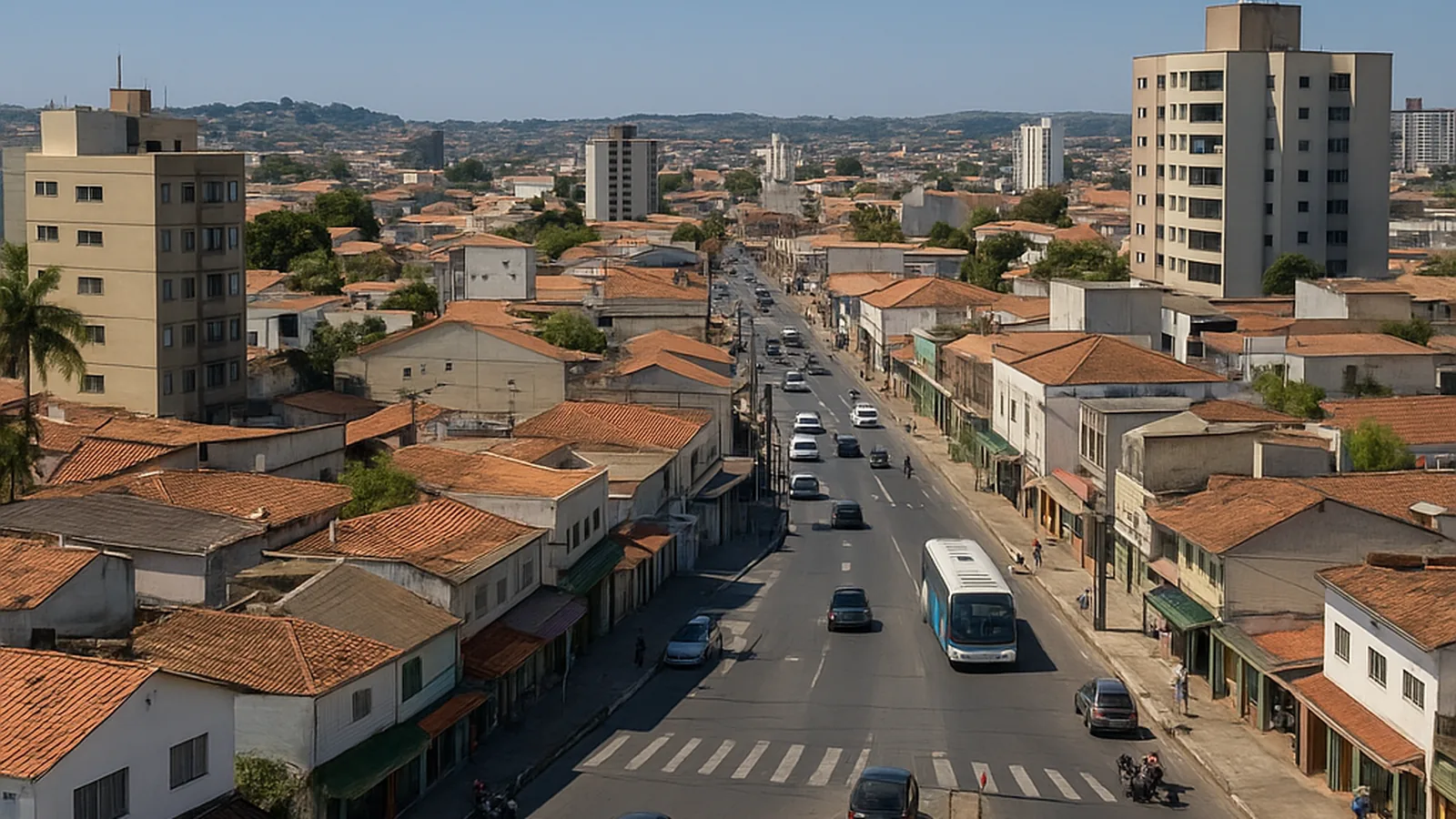 Paisagem urbana genérica representando Santa Luzia