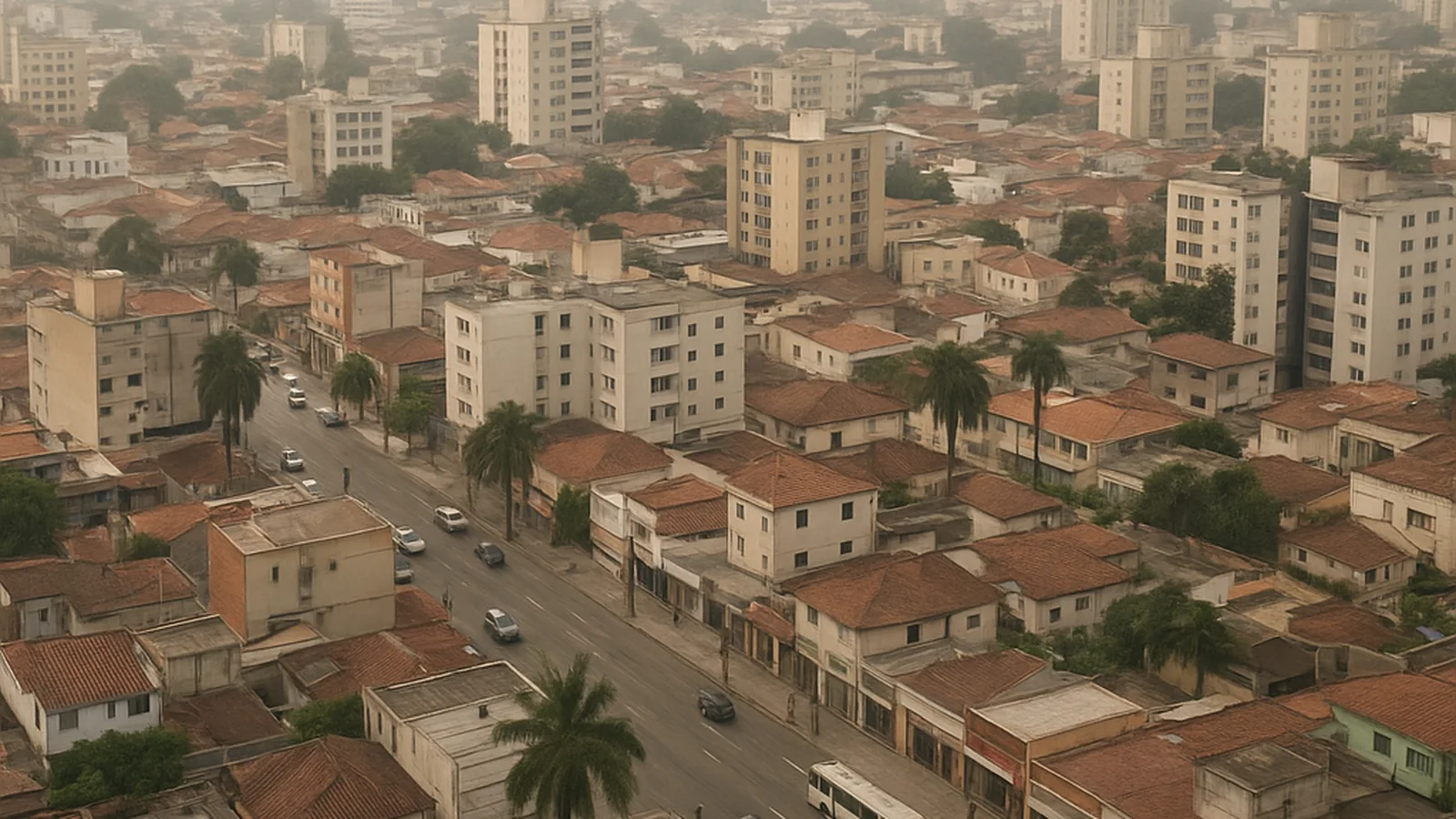 Paisagem urbana genérica representando Uberlândia
