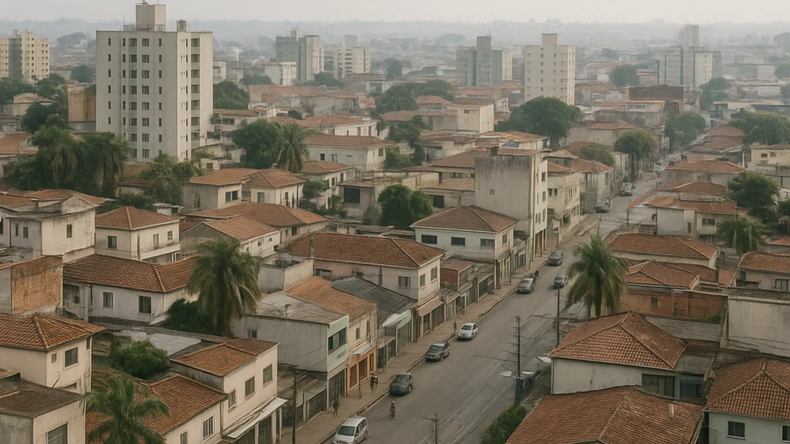 Paisagem urbana genérica representando Cuiabá