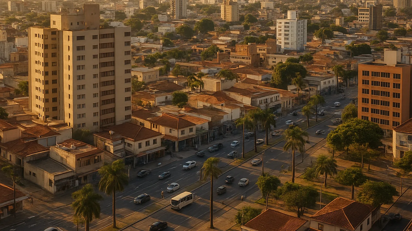 Paisagem urbana genérica representando Ananindeua