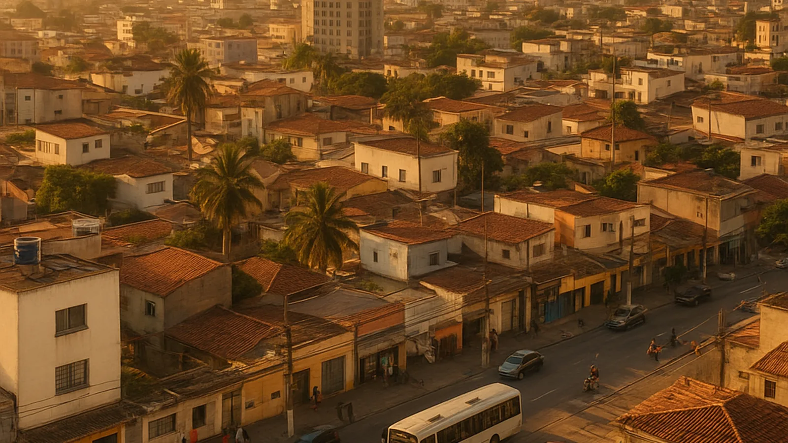 Paisagem urbana genérica representando João Pessoa