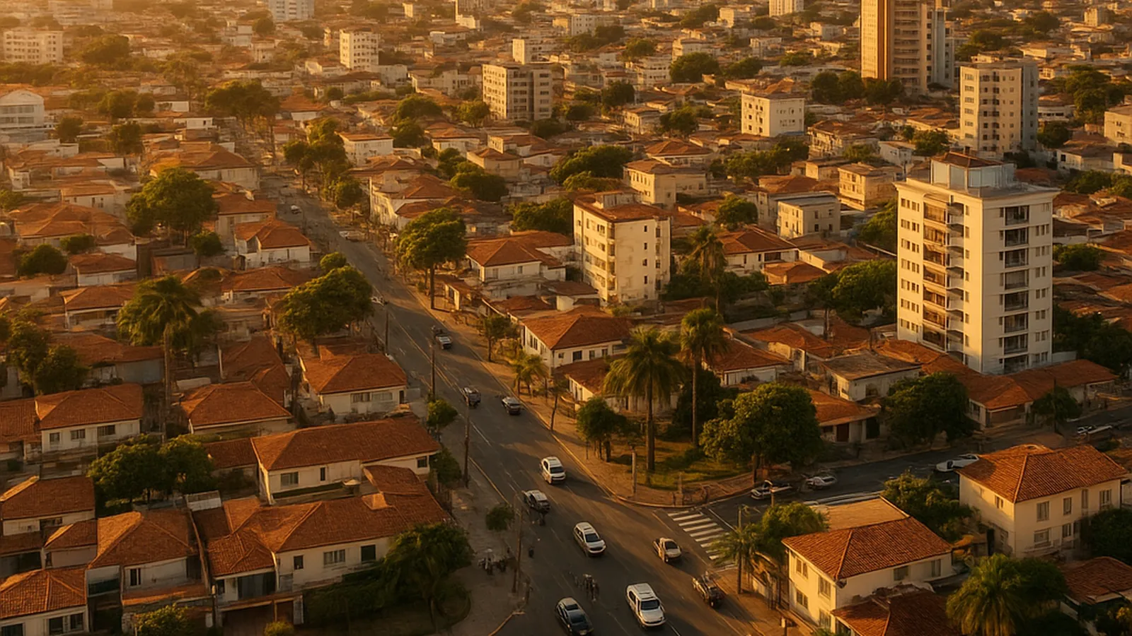 Paisagem urbana genérica representando Patos