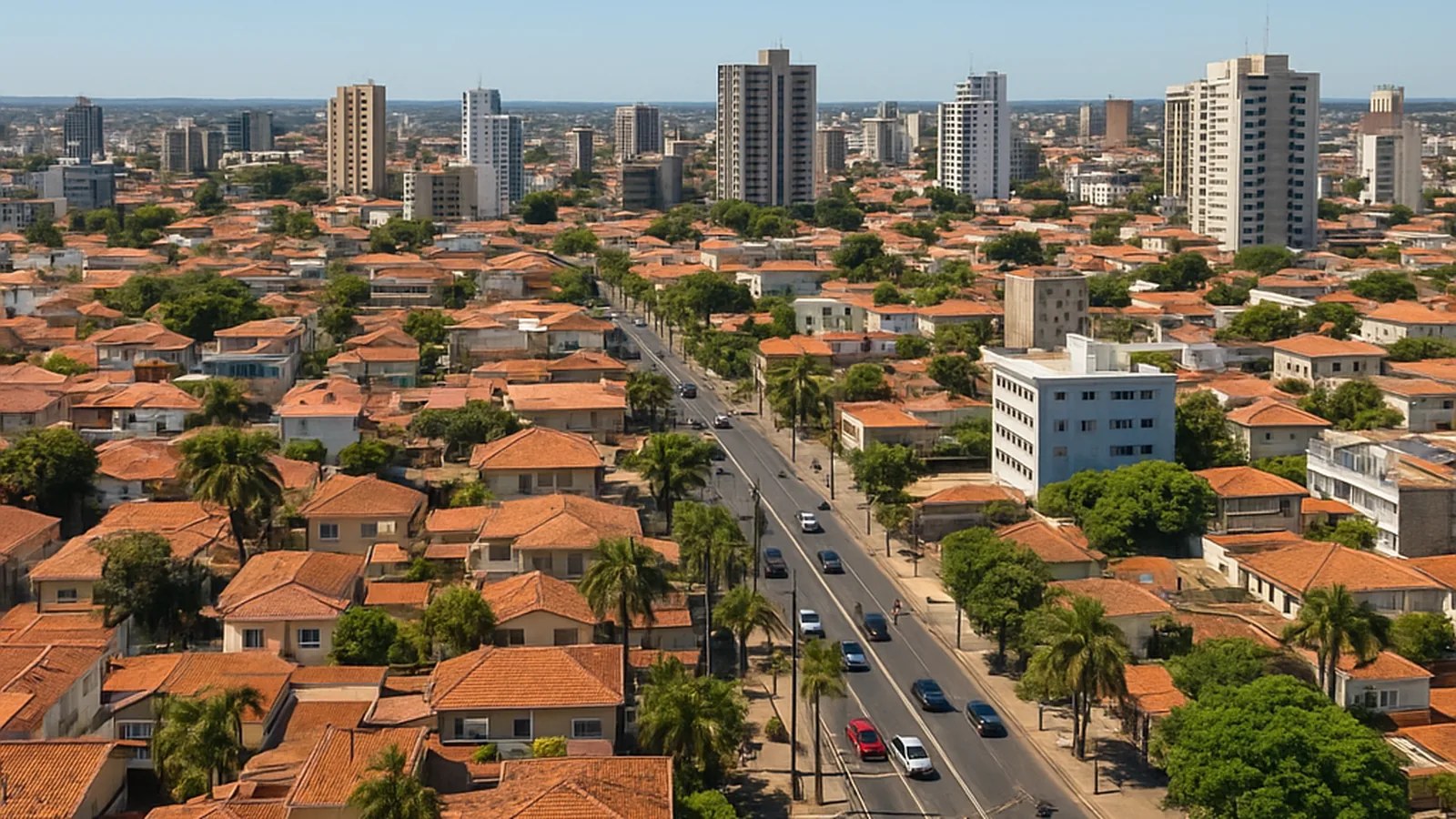 Paisagem urbana genérica representando Camaçari