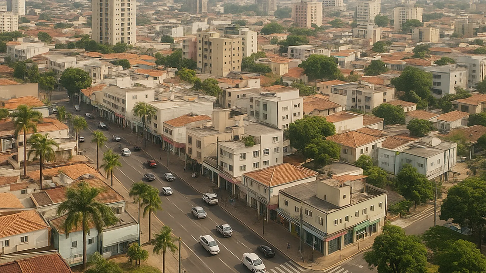 Paisagem urbana genérica representando Colombo