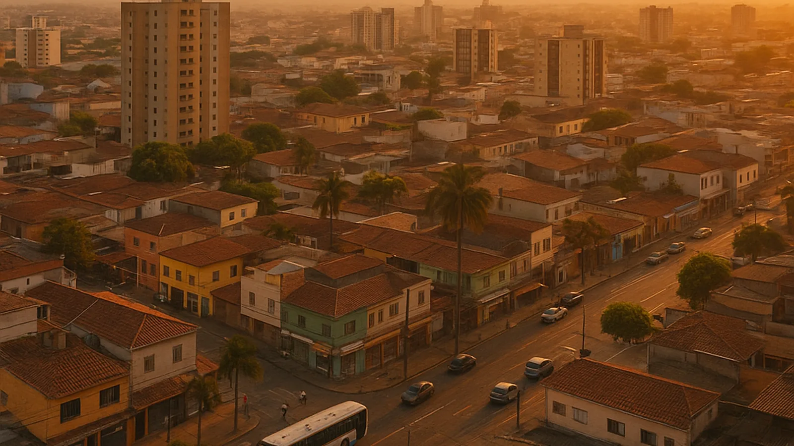 Paisagem urbana genérica representando Barra Mansa