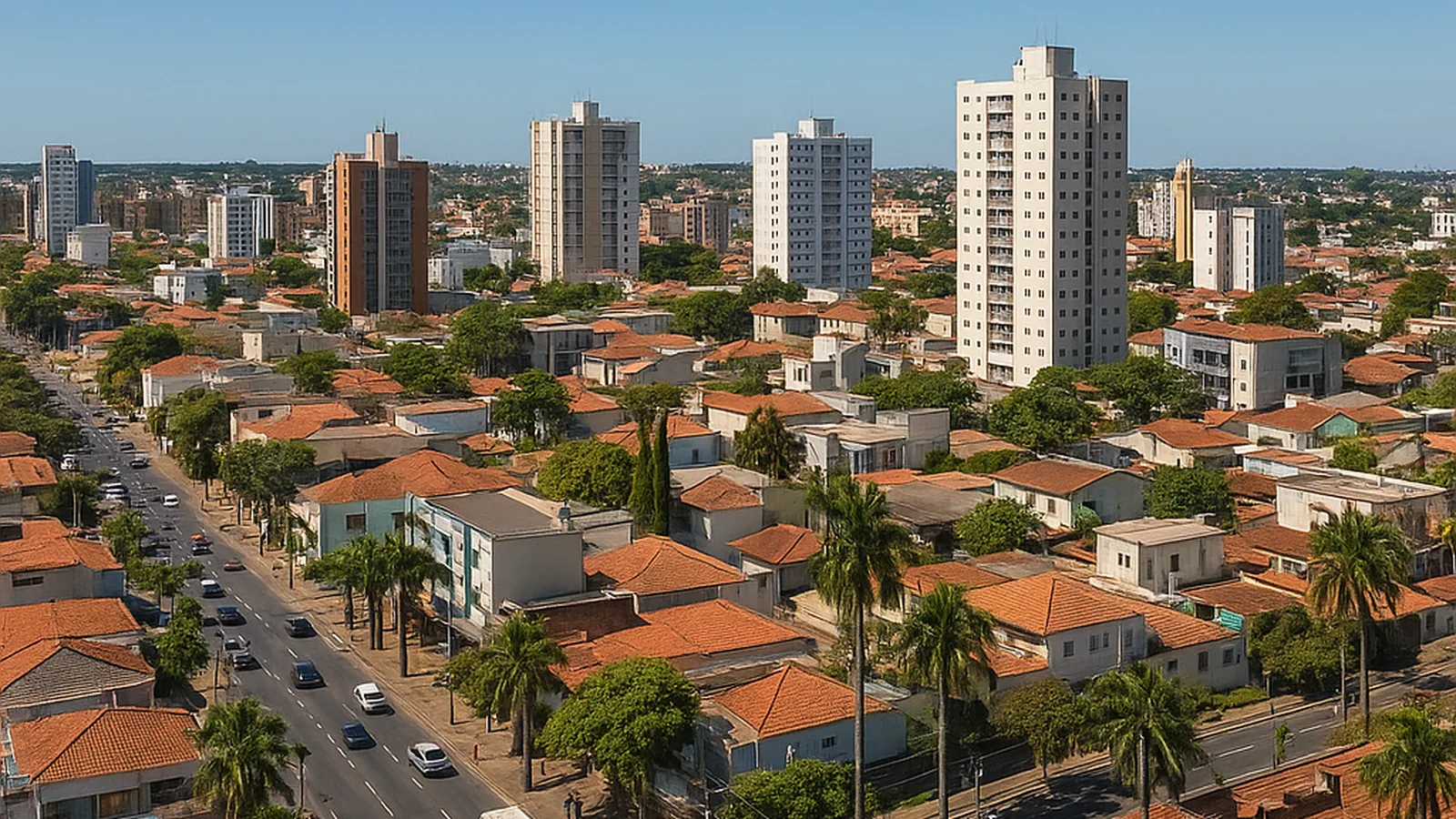 Paisagem urbana genérica representando Niterói