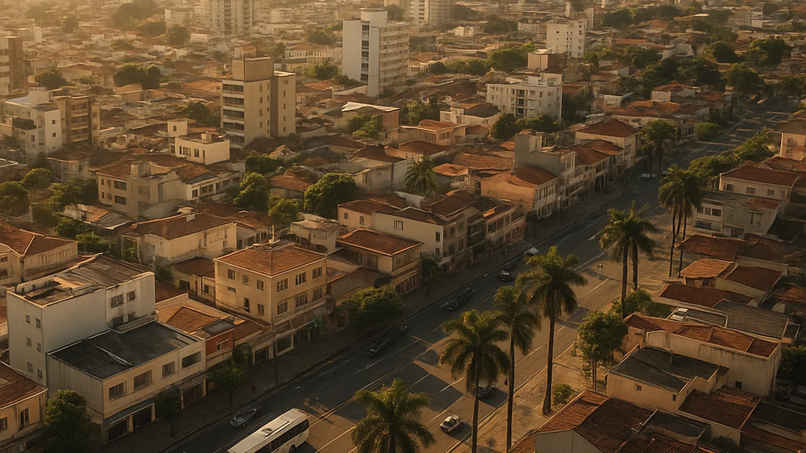 Paisagem urbana genérica representando Boa Vista