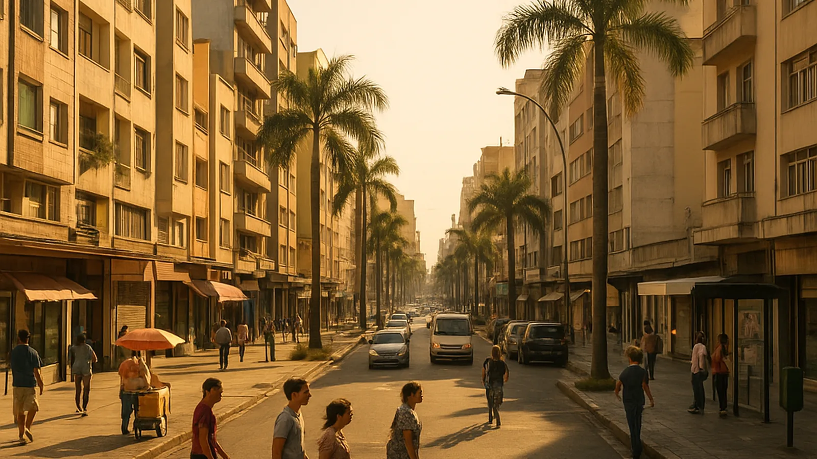 Paisagem urbana genérica representando Campo Bom