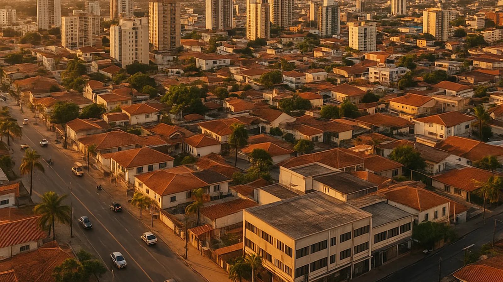 Paisagem urbana genérica representando Erechim