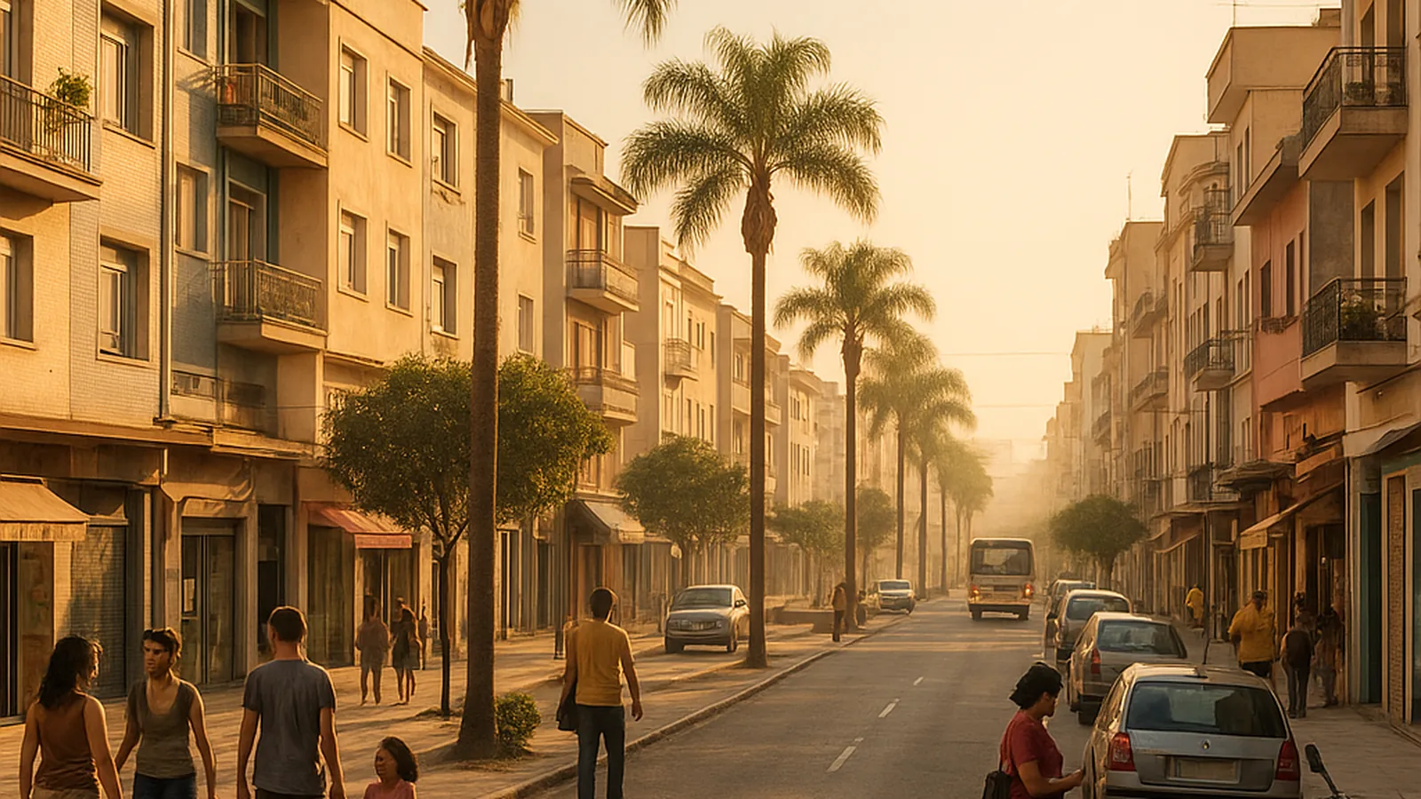 Paisagem urbana genérica representando Novo Hamburgo