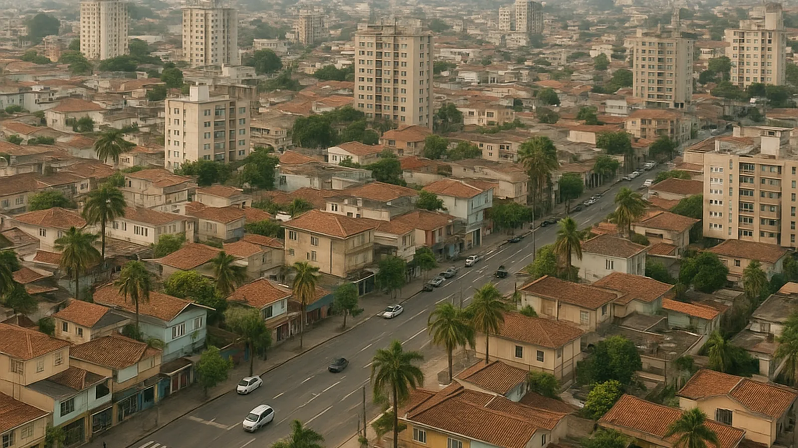 Paisagem urbana genérica representando São Leopoldo