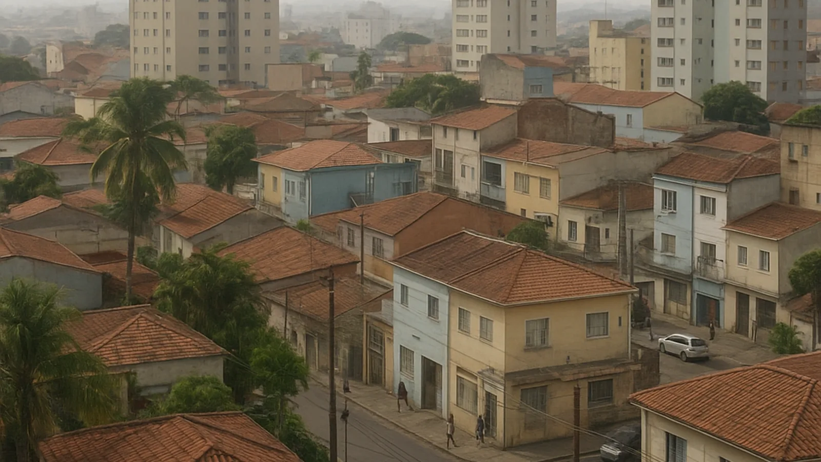 Paisagem urbana genérica representando Imbituba