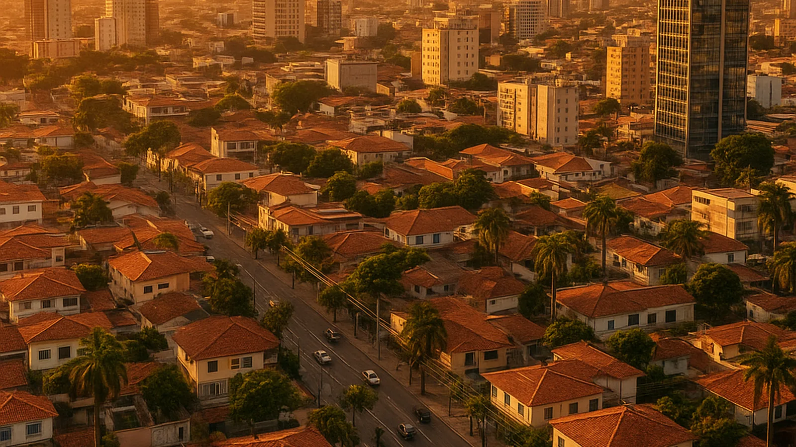Paisagem urbana genérica representando Americana