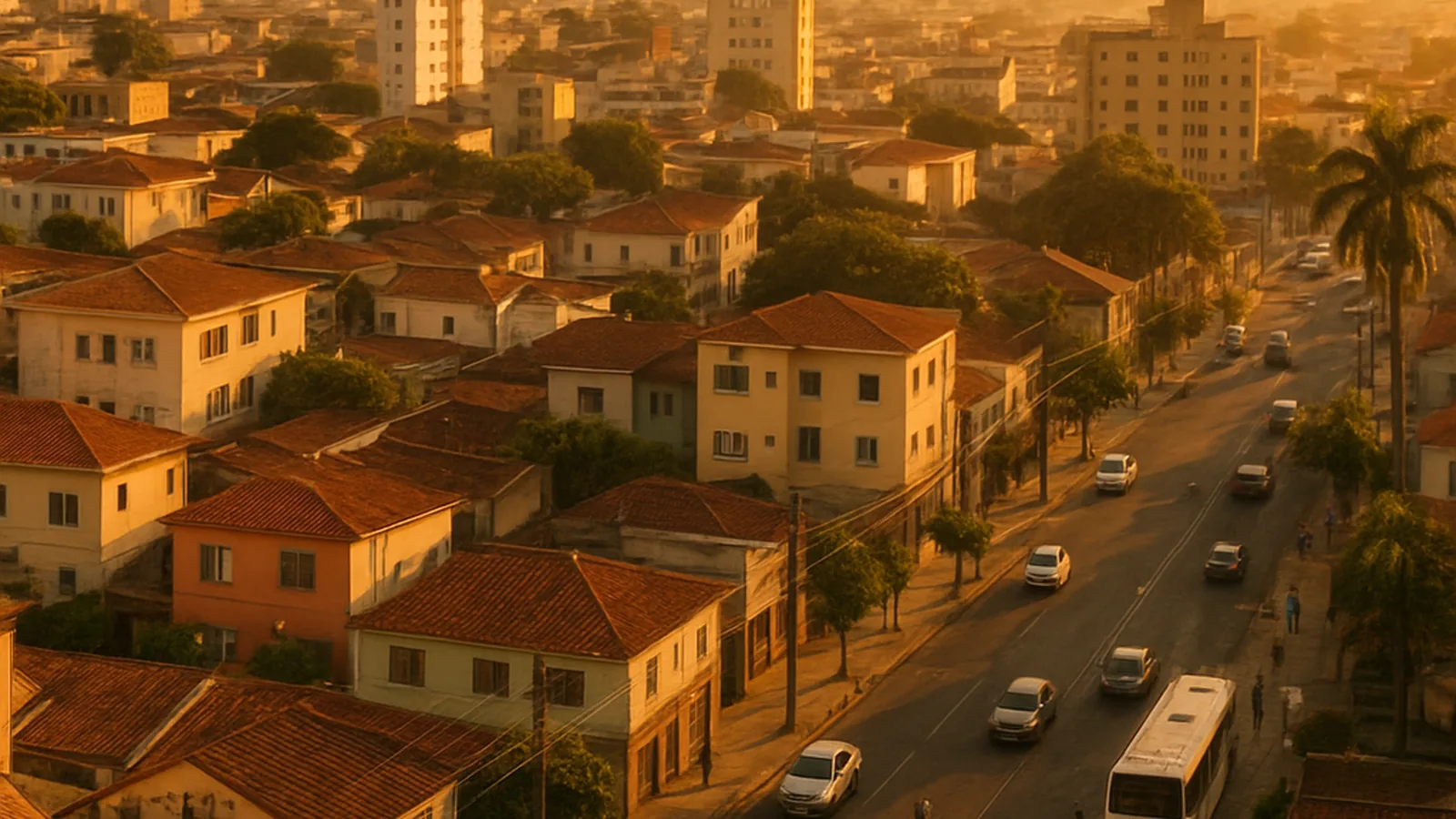 Paisagem urbana genérica representando Bauru