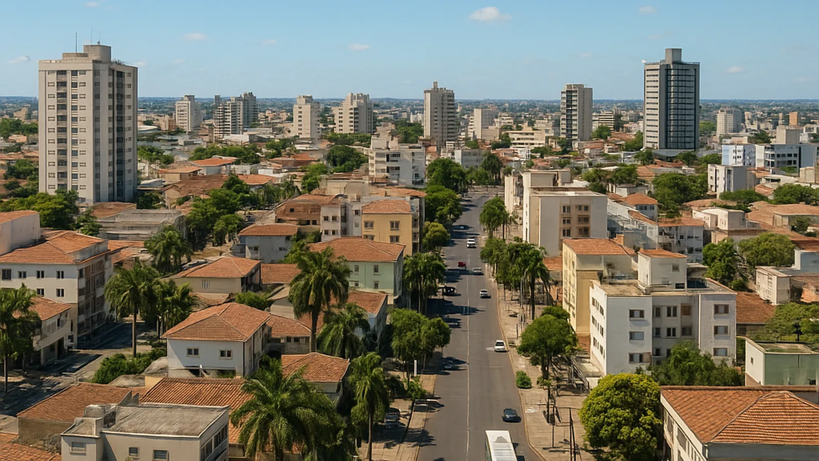 Paisagem urbana genérica representando Birigui