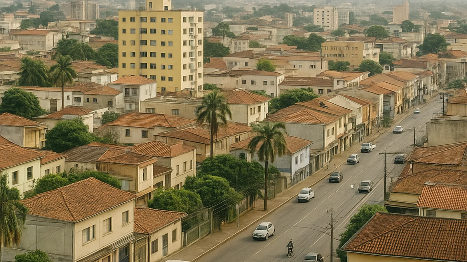 Paisagem urbana genérica representando Itanhaém