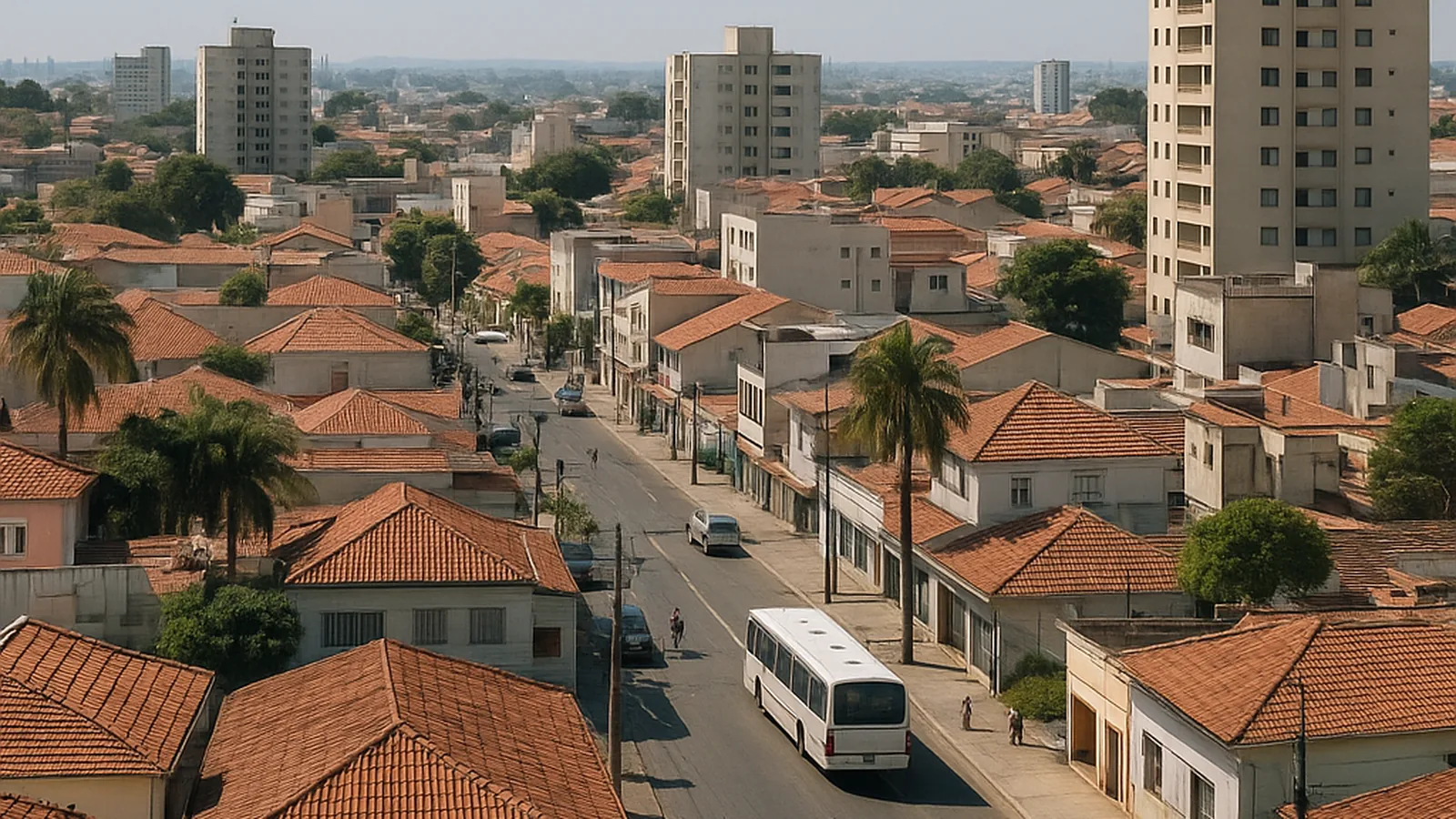 Paisagem urbana genérica representando Santa Bárbara d'Oeste