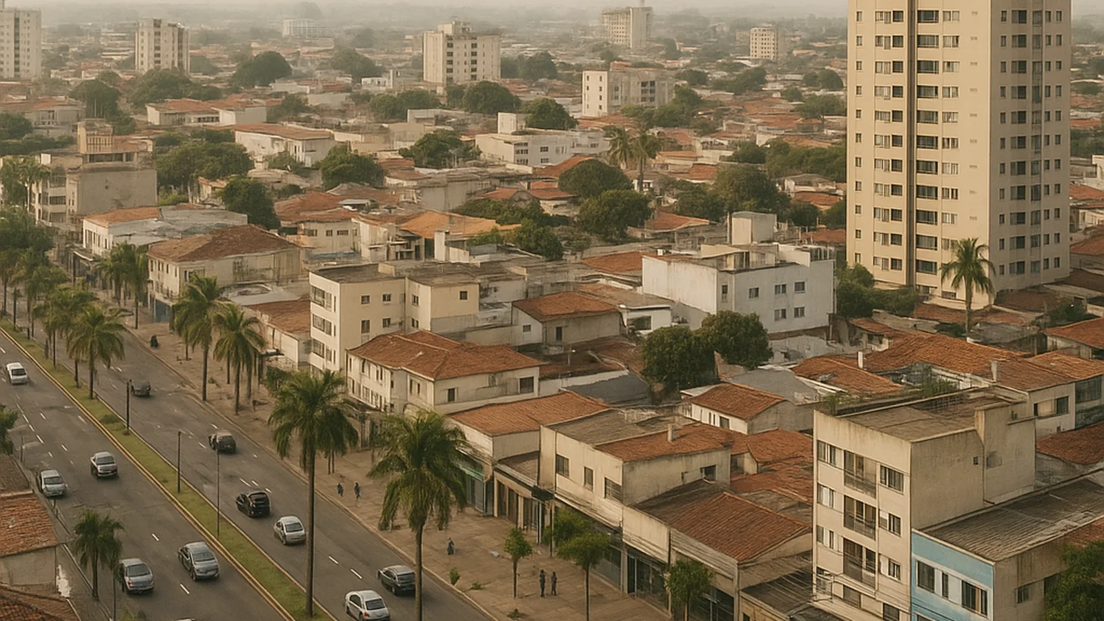 Paisagem urbana genérica representando Santa Isabel