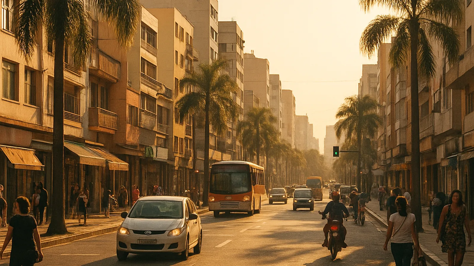 Paisagem urbana genérica representando São Carlos